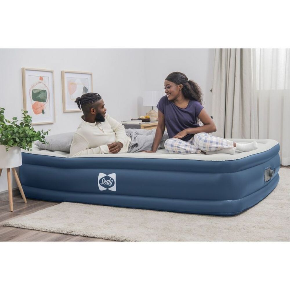 Open Box - Sealy -  Air Mattress Inflatable USB Charging QUEEN AlwayzAire Buil - Picture 3 of 8